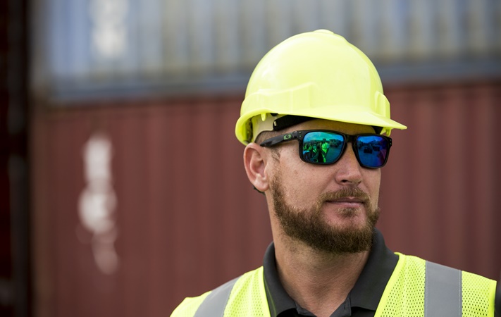 Bearded man in sunglasses