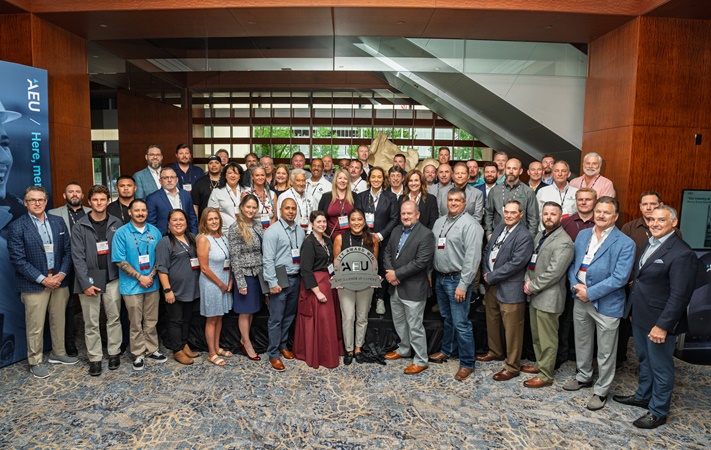 The 2024 AEU Safety Award Winners gather for a group photo at the National Forum in Charlotte, North Carolina.